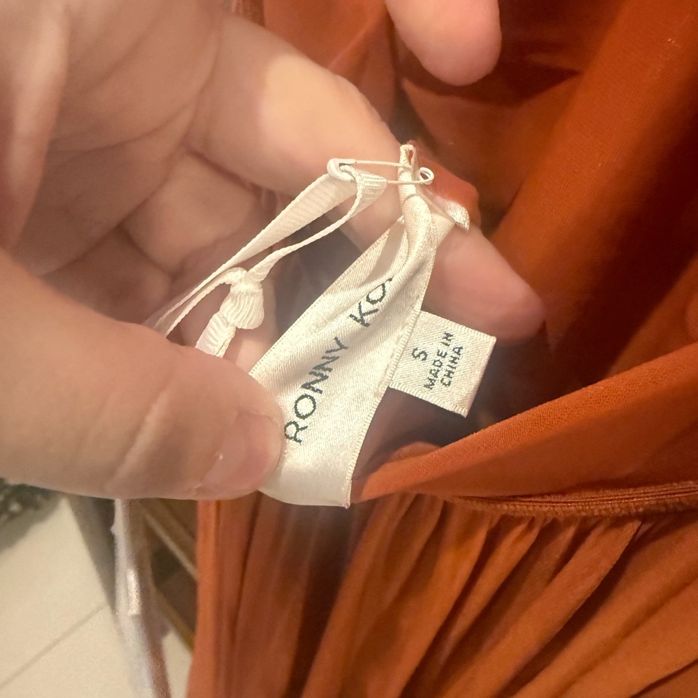 NWT Ronny Kobo Crystal Halter Maxi Dress - Rust - Picture 6 of 7